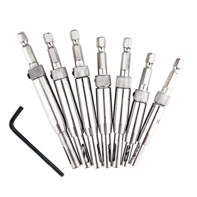 7pcs New Worry-Free Drilling Self Centering Hinge Hardware Drill Bit Set