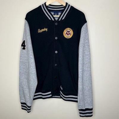 Superdry Vintage Letterman Bomber Jacket 2XL Mens Collegiate Varsity Sporty Snap