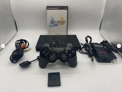 PS2 Playstation 2 Final Fantasy   Slim Console Black CB SCPH-70000 NTSC-J set
