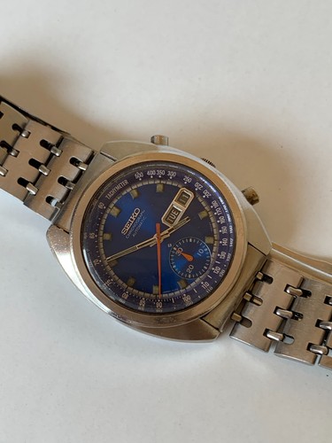1969 Vintage Seiko Bruce Lee Deep Blue Chronograph Watch Automatic Men 6139-6010 - Picture 11 of 24