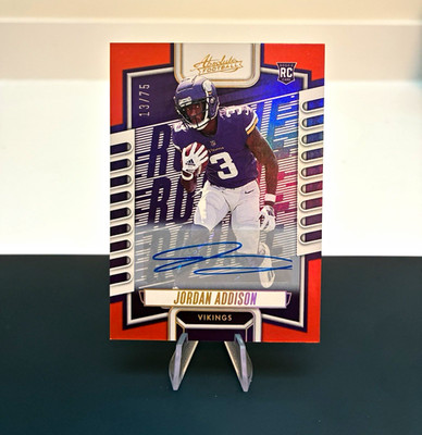 Panini 2023 Absolute Rookies Jordan Addison RC Auto #112 Orange /75 Vikings