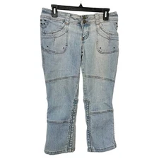 NOBO No Boundaries Juniors 9 Denim Jean Capris Light Wash 28x22 Casual Wear Blue