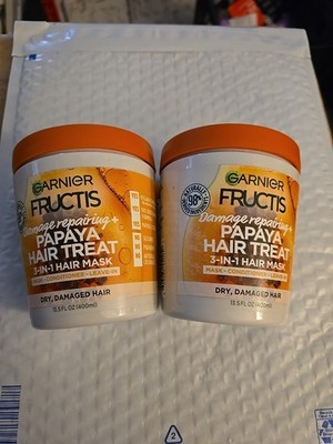 2 Pc Garnier Fructis Treat 1 Minute Hair Mask 13.5oz - Papaya  (J12)