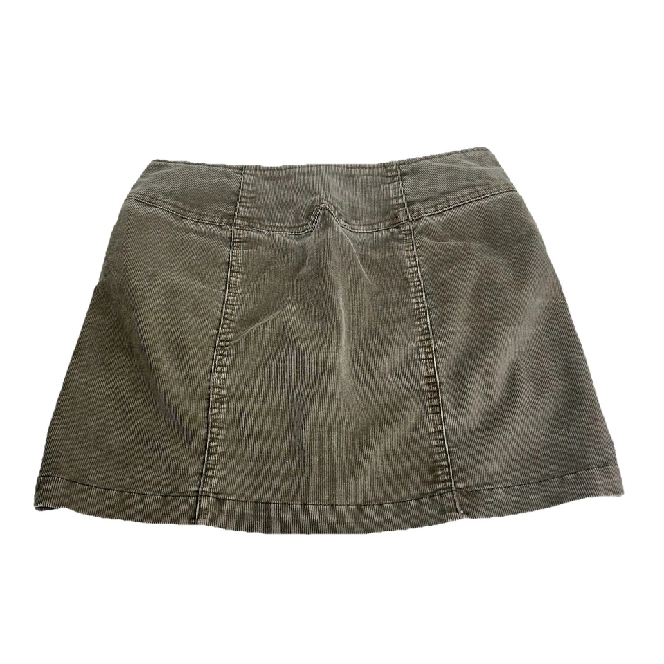 Minifalda vintage The GAP beige elástica de algodón pana frontal a presión talla 2 Foto 2 de 4