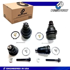 PartsW Chevrolet Trailblazer GMC Envoy 4Pc Front Upper & Lower Ball Joint Kit
