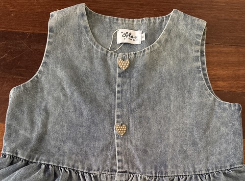 Lola & The Boys Unicorn Denim Jumper Dress Size 10 - Picture 2 of 12