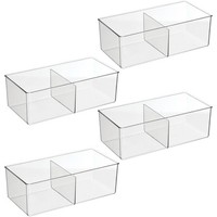 Aufbewahrungsbox Mit 2 FäChern 4Er Set Schrankbox Mdesign Transparent