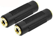 2Pcs Gold Plated 3.5Mm Stereo Jack to 3.5Mm Audio Female to Female Adapter Conn