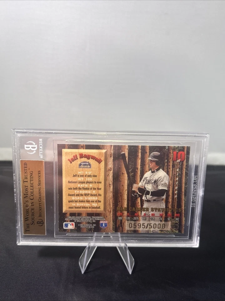 1995 Leaf Limited Lumberjacks 1546/5000 Jeff Bagwell #10 BGS 9.5 Gem Mint - Image 2 of 2