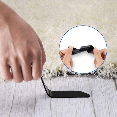 8 Stück Teppich Matte Greifer Rutschfest Gummi Teppich Aufkleber Kufenband Wiederverwendbar Kleber - Bild 9 von 11