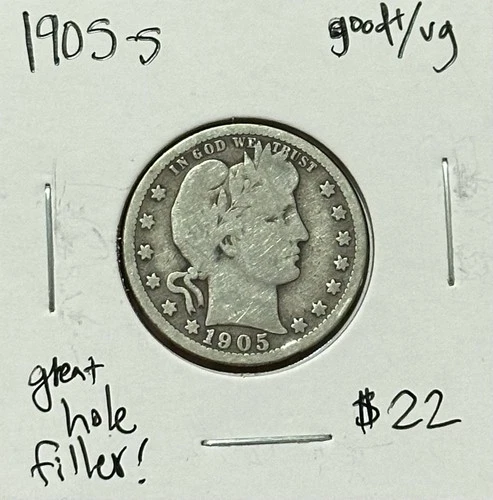 1905-S Barber Quarter Good/VG
