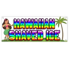 HAWAIIAN SHAVED ICE CLEARANCE BANNER Advertising Vinyl  Flag Sign INV