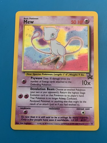 Mew #9 Black Star Promo Holo Rara Carta Pokemon Vintage - NM