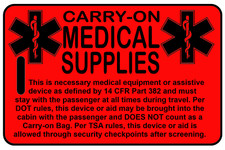 Personalized Hi-Viz Red Carry-On Medical Supplies Bag Tag - TSA