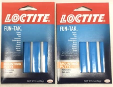 2 Packs of Loctite Fun-Tak Mounting Putty New 2oz Each Removable Non-Toxic