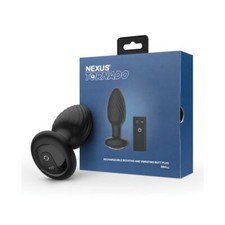Nexus Tornado Rotating & Vibrating Butt Plug w/Remote Black