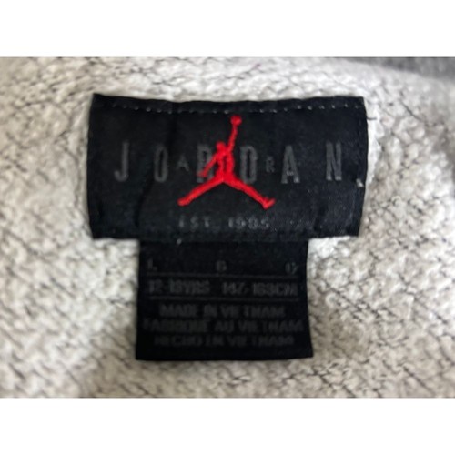 Boys Jordan Jumpman 12-13y Gray Cotton Blend Hoodie Sweatshirt Pullover LG Large - Picture 6 of 6
