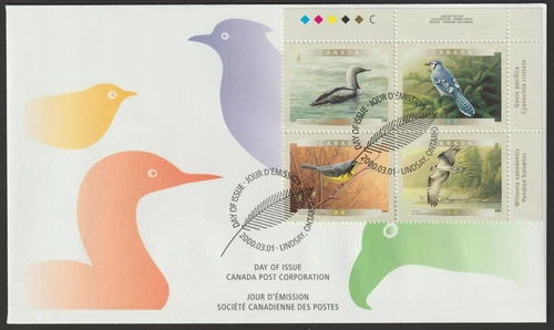 Canada #1842a, Birds of Canada, UR PB, Official First Day Cover, FDC 2000