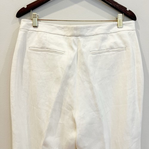 NEW LRL Ralph Lauren Womens Linen Camaron Pants 12 White Lined Classic Old Money - Picture 5 of 13