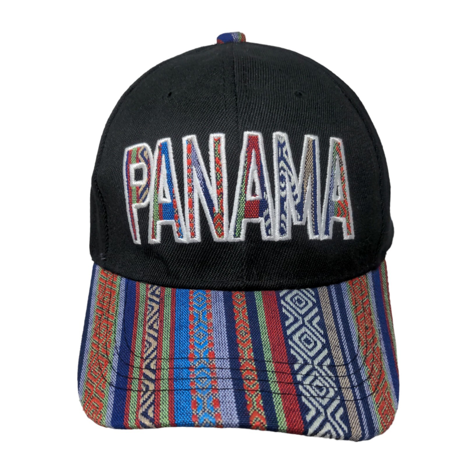 Panama Strapback Hat Multi One Size Embroidered S… - image 1