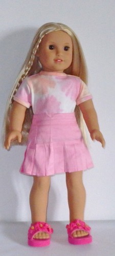 Pink Pleated Skirt Fits 18inch American Girl Dolls - Picture 2 of 2