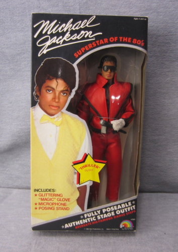 Figurine vintage Michael Jackson costume thriller gant paillettes neuf entièrement posable - Photo 1 sur 13