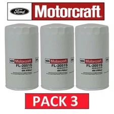 3 Pc OEM Genuine  Motorcraft FL-2051S/2124S Oil Filter Ford Powerstroke Diesel