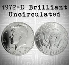 1972 D Kennedy Half Dollar BRILLIANT UNCIRCULATED *JB's Coins*