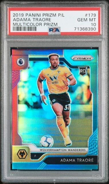 2019 Panini Prizm Premier League 179 Adama Traore Multicolor Prizm PSA 10