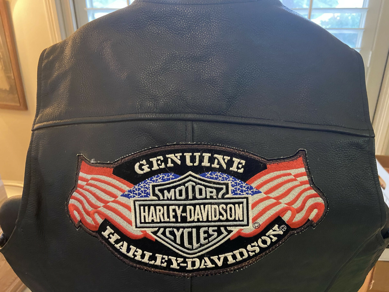 Harley Davidson Motor Clothes Leather Vest Size L Mot… Gem