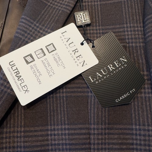 $295 RALPH LAUREN Mens Blazer Sport Coat Two Button Jacket 38R Strech Brown Suit - Picture 13 of 13