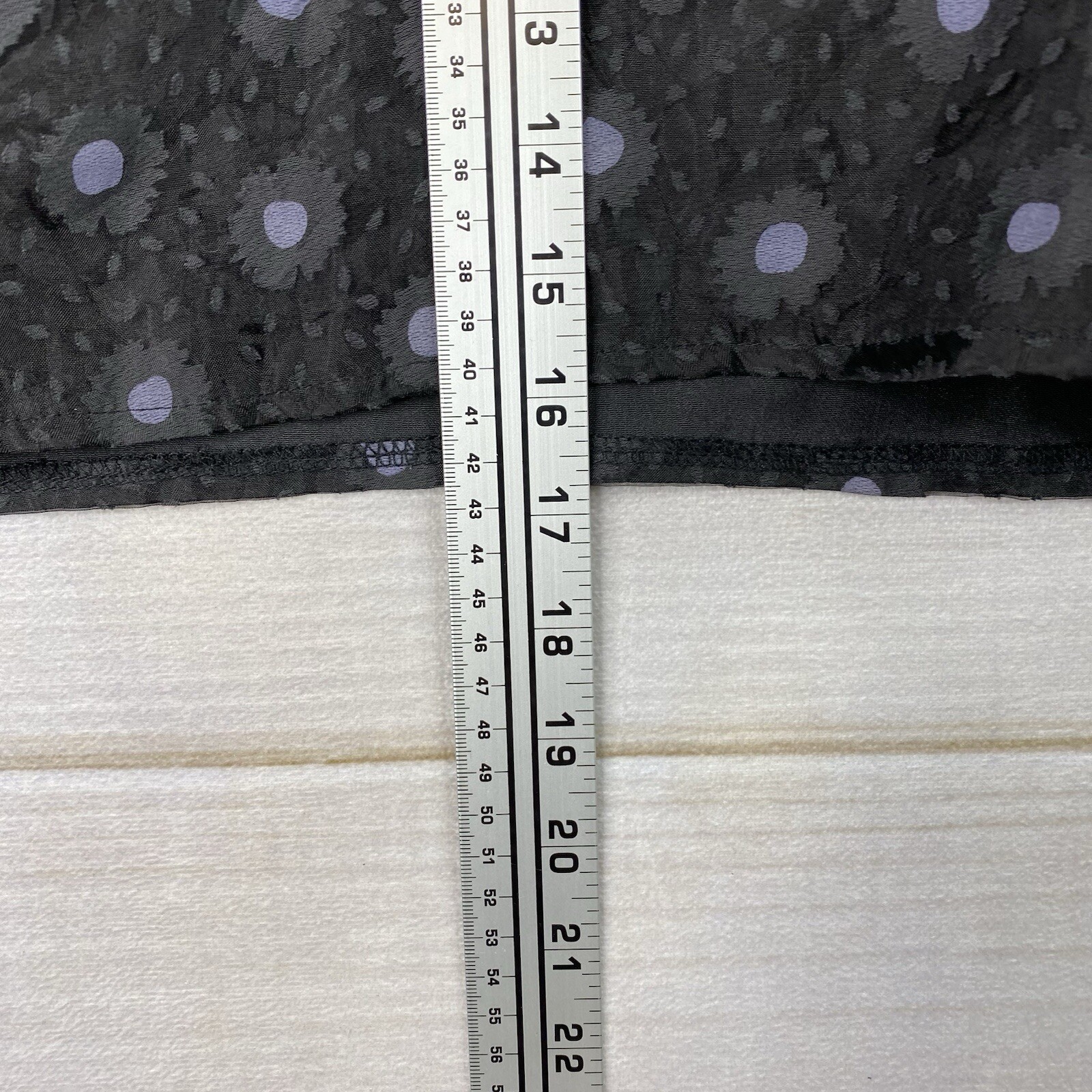 Sans Souci Blouse Womens L Black Floral Sheer Overlay Lined Crop Top Side Zip