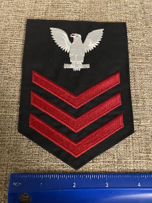 US Navy Rate 1st Class Petty Officer No Specialty Rank Patch Black INV15050