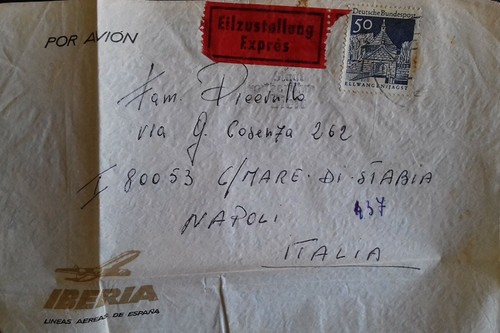STAMP on travel letter NOVEMBER 1968 BUNDESPOST DEUTSCHLAND