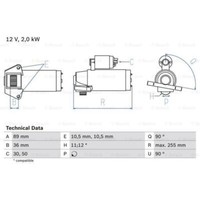 Bosch Anlasser Starter 2Kw FüR Fiat Ducato Pritsche/Fahrgestell Bus