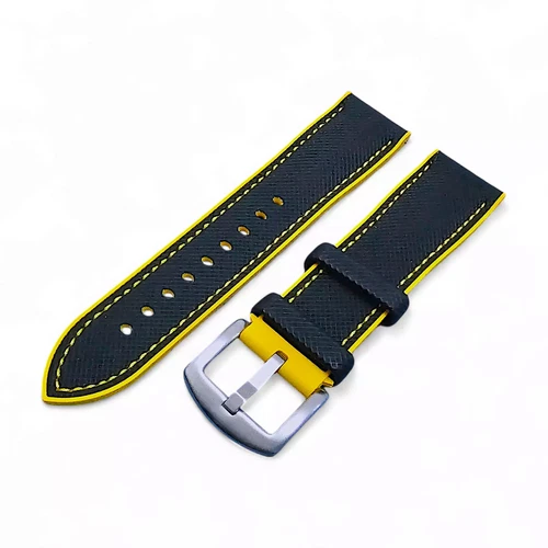 Elite Hybrid FKM Rubber Sailcloth Divers Watch Strap Band Two Piece 20 21 22 mm - Picture 90 of 94