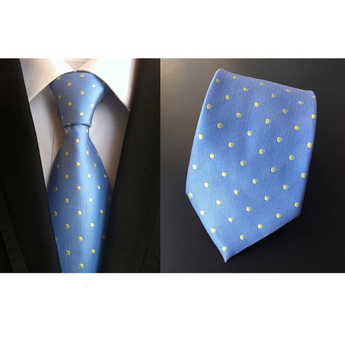 Men Polka Dots 8cm Wide Tie Jacquard Polyester Casual Formal Flower Necktie - Picture 17 of 27