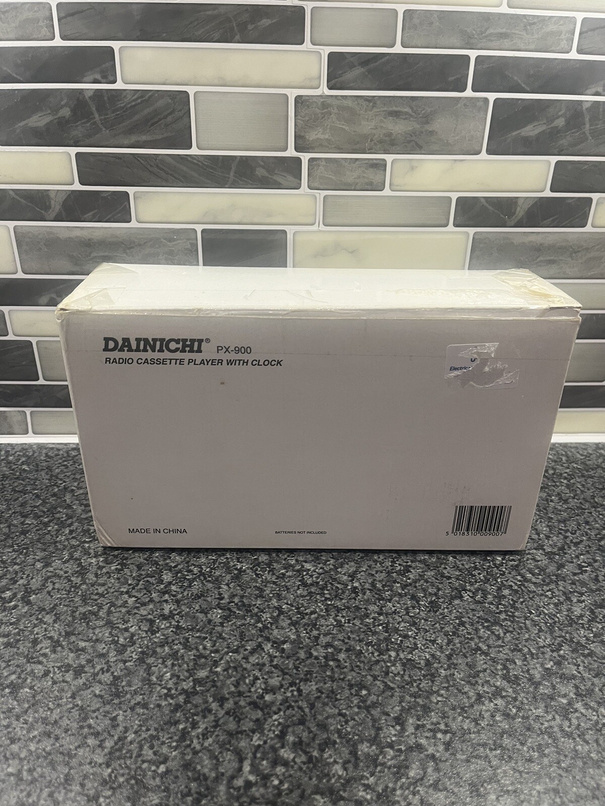 Vintage Dainichi Cassette Clock Radio AM/FM - Boxed in Black with Wrist Strap
