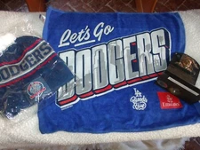 TOMMY LASORDA 60th ANIV PLAQUE 2007, Towel and Hat all DODGERS GAME GIVE AWAY