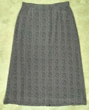 Sag Harbor Womens Sz 16 Flowy A-Line Midi Skirt Navy Pale Pink Dot Modest Casual