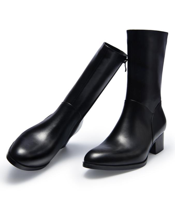 Men's Chunky Chunky Chunky Leather Zipper Pointed Toe Ankle stivali Oxford Dress nero scarpe New c41d91 Men's Chunky Chunky Chunky Leather Zipper Pointed Toe Ankle stivali Oxford Dress nero scarpe New c41d91