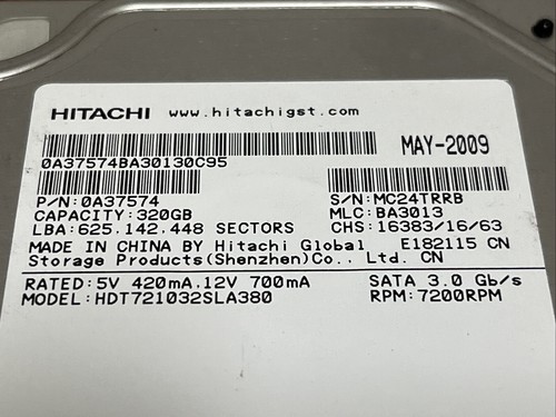 Hitachi 320GB 3.5" Internal HDD 7200RPM HDT721032SLA380 - Picture 4 of 4