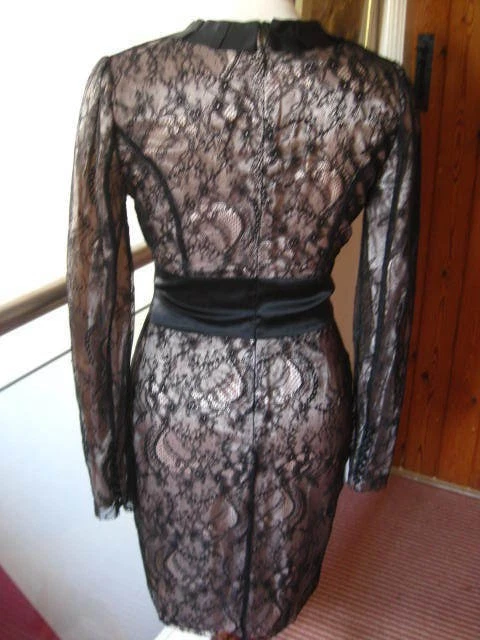 DOWNTON FLAPPER DRESS 8 tunic 20s Gatsby plunge antique lace sexy MALENE BIRGER  - Image 4 of 4