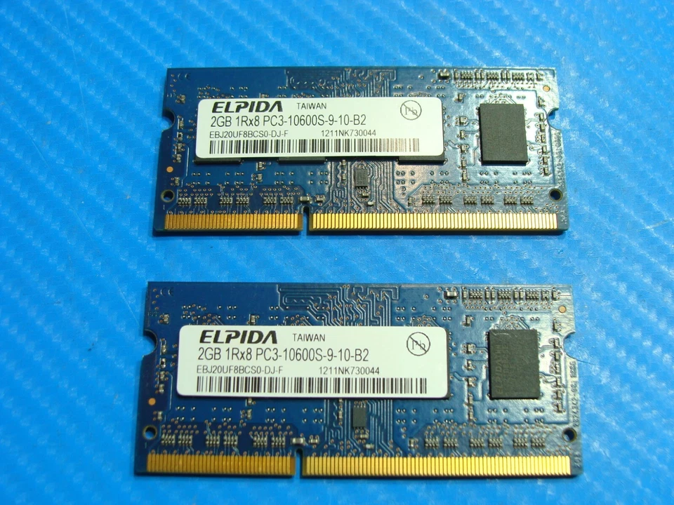 iMac A1311 Elpida 4GB (2x2GB) PC3-10600S SO-DIMM Memory RAM EBJ20UF8BCS0-DJ-F - Image 3 of 4
