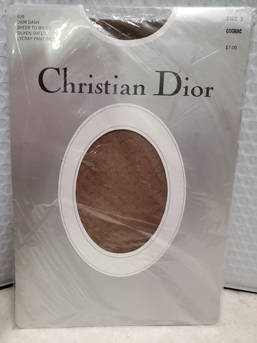 Medias texturizadas Christian Dior vintage pantimedias talla 2 coñac raras difíciles de encontrar - Imagen 2 de 7
