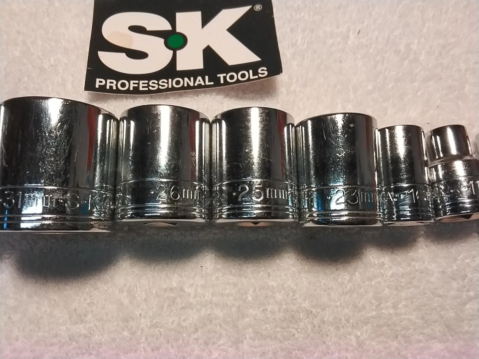 S-K  1/2"DRIVE SOCKET SET MM 12pt 8PC  - Image 3 of 4