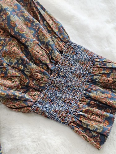 Sundance Jeanie Volantes Floral Top Botón Frontal Algodón 100% Puff Boho Otoño Talla S - Imagen 8 de 9