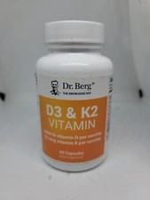 Dr. Berg D3 K2 Vitamin 5000 IU w/MCT Powder - Includes 60 Count Pack of 1 