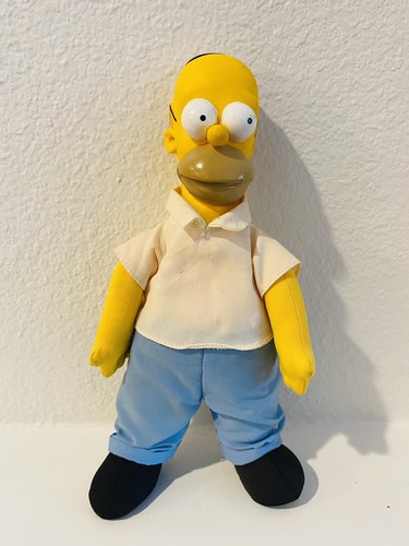 Vintage 1990 The Simpsons Homer Simpson 10” Doll Toy Figure Plush & Plastic Head