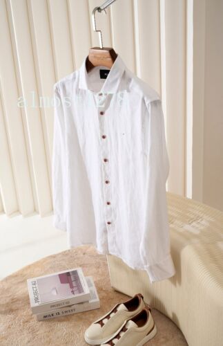 KITON camicia di lino con risvolto semplice bottone uomo business shirt - Foto 6 di 15
